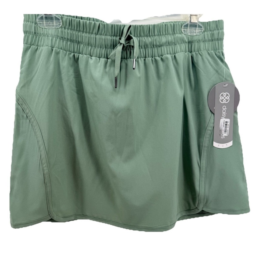 Daisy Fuentes Womens Fit Skort Large Green Activewear Tennis Skirt‎ Shorts